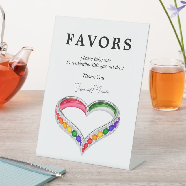 🌈 Favours Intertwined in Pride  Pedestal Sign (In SItu)