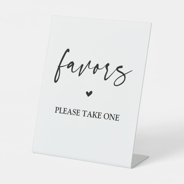 Favours minimalist pedestal sign (Front)