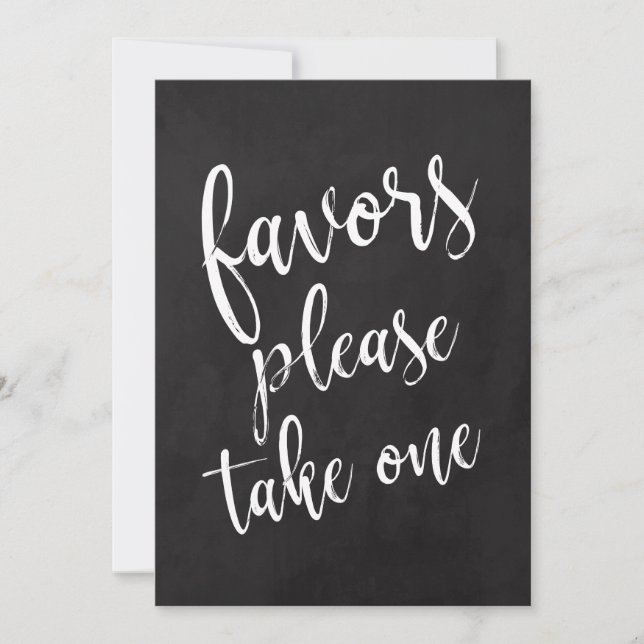 Favours Please Take One Affordable Chalkboard Sign Invitation (Front)