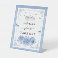 Favours Please Take One Baby Blue Rose Silver Crow