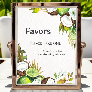 Favours Please Take One Coconut lime Pedestal Sign