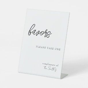 'Favours Please Take One' Compliments Customisable Pedestal Sign