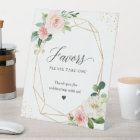 Favours Please Take One Gold Frame Blush Floral