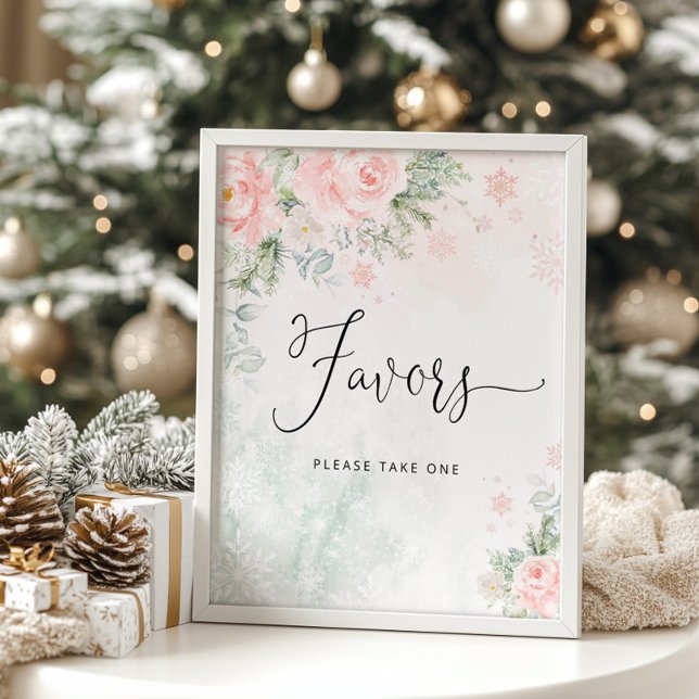 Favours please take one sign. Winter blush favours Poster (Creator Uploaded)