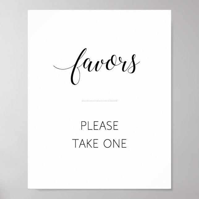 Favours Please Take One Wedding Sign - Alejandra (Front)