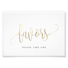 Favours Sign Choose Your Size Faux Gold