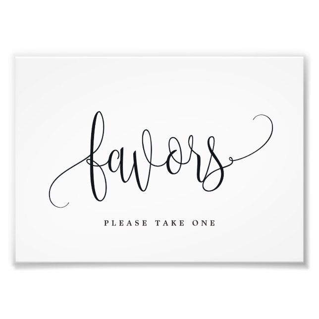 Favours Sign Choose Your Size - Lovely Calligraphy (Front)