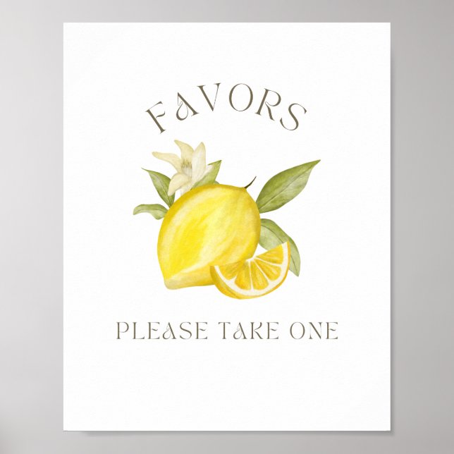 Favours Sign For Lemon Themed Party (Front)