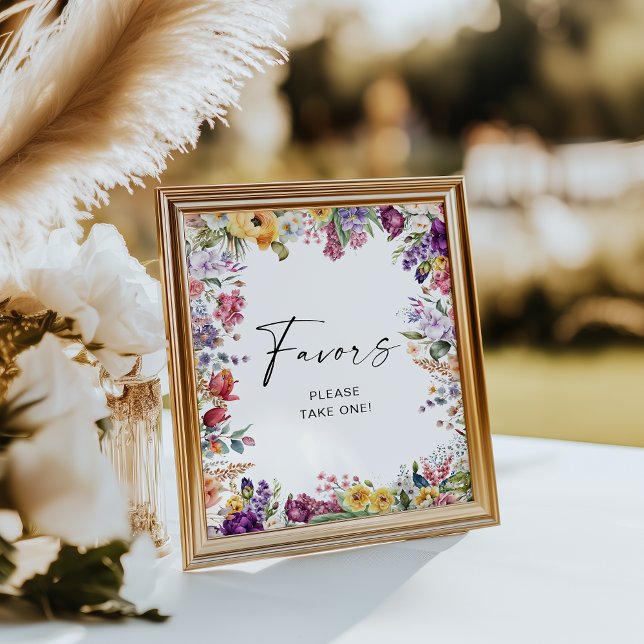 Favours Sign Garden Flowers Bridal Shower (Creator Uploaded)