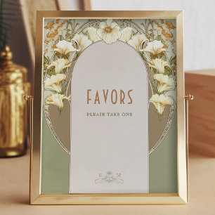 Favours Sign Guests Vintage Art Nouveau by Mucha