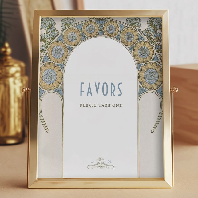 Favours Sign Guests Vintage Art Nouveau by Mucha (Creator Uploaded)