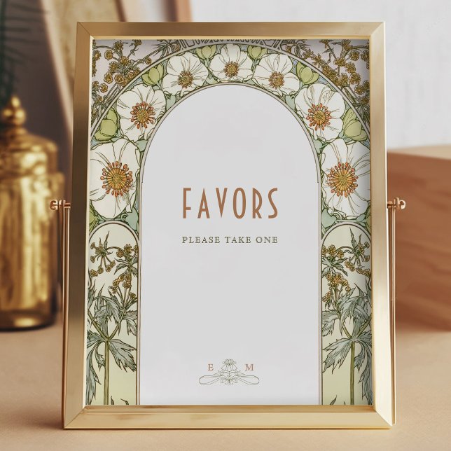 Favours Sign Guests Vintage Art Nouveau by Mucha (Creator Uploaded)