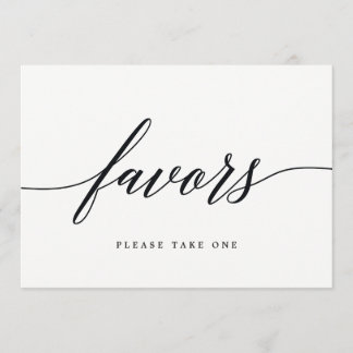 Favours Sign - Modern Script Invitation