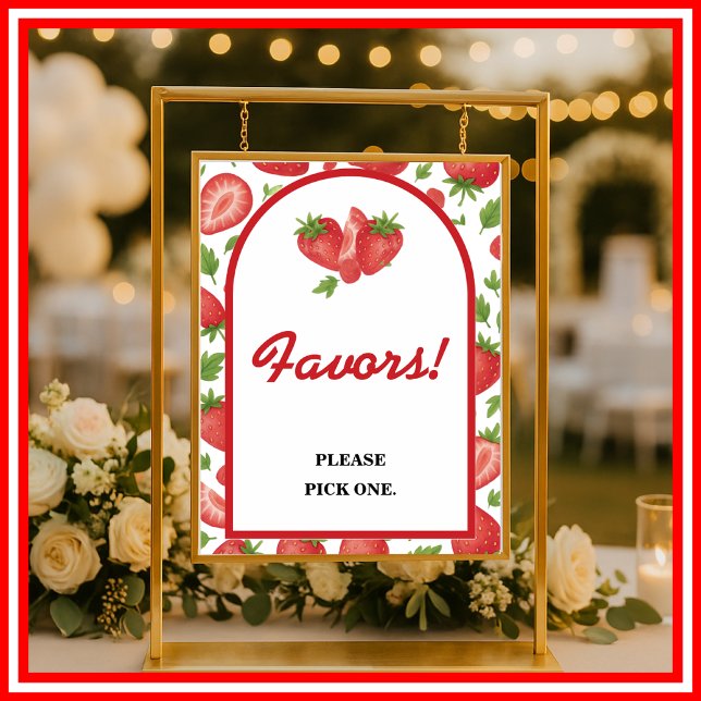 Favours Sign Strawberry Berry Sweet Baby Shower (Creator Uploaded)