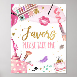 Favours Spa Party Makeup Glamour Girl Birthday Poster
