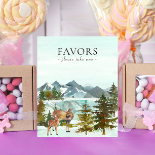 Favours Table Adventure Rustic Deer Baby Shower Poster