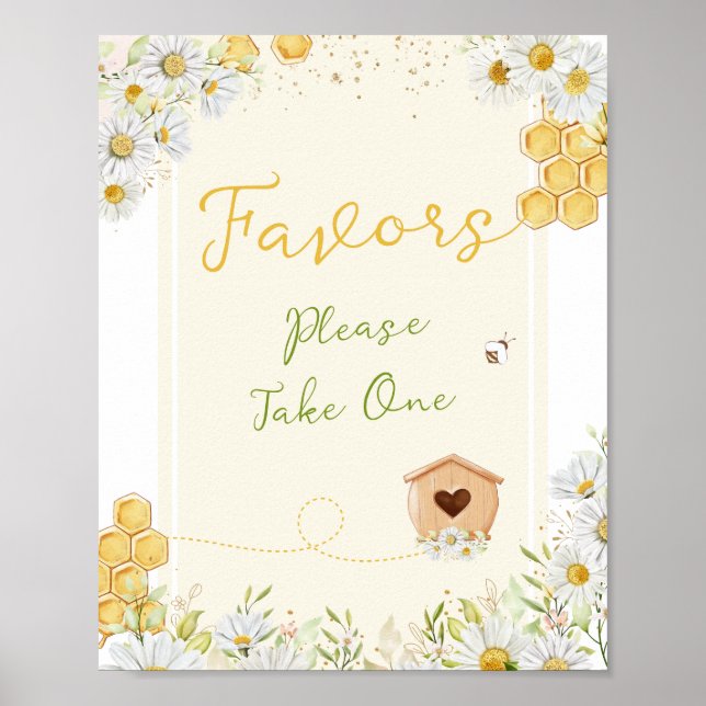 Favours Take One Bumblebee Honeycomb Chic Bee Part Poster (Front)