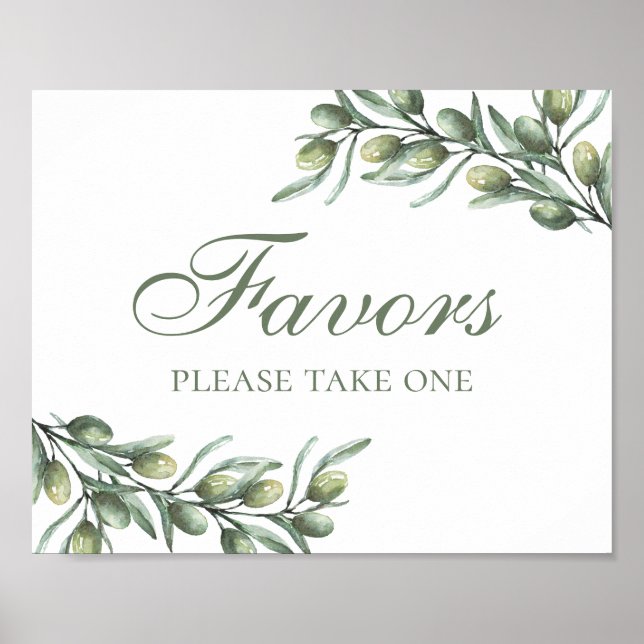 Favours take one. Olives. Italian summer wedding Poster (Front)