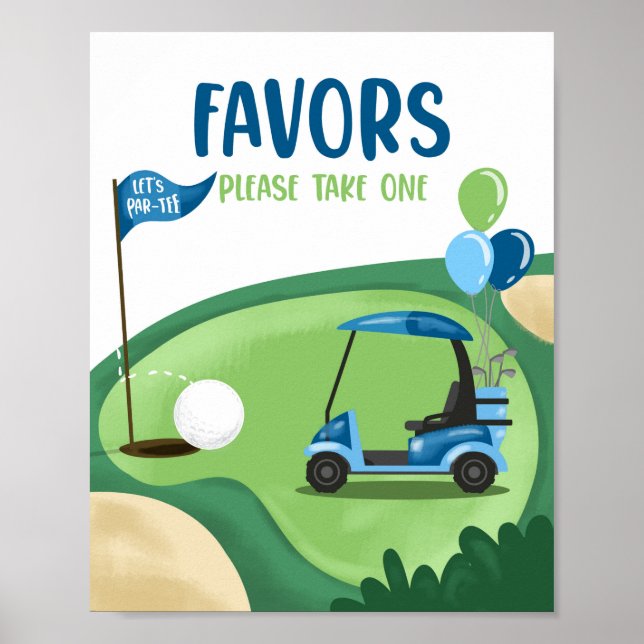 Favours Thank You Golf Par-Tee Boy Birthday Sign (Front)
