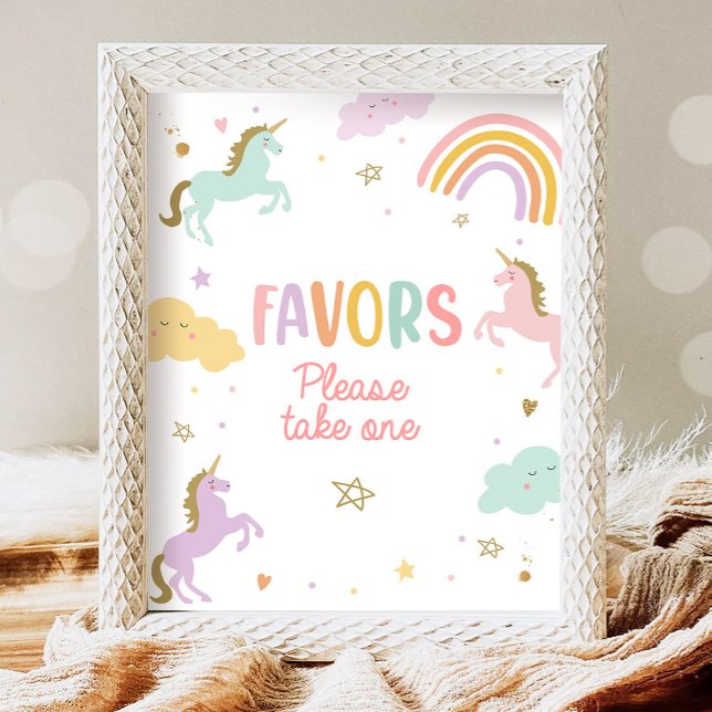 Favours Unicorn Sweet Table Girl Birthday Party Poster (Creator Uploaded)