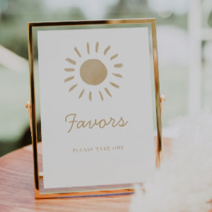 Favours Watercolor Boho Sunshine Baby Shower Sign