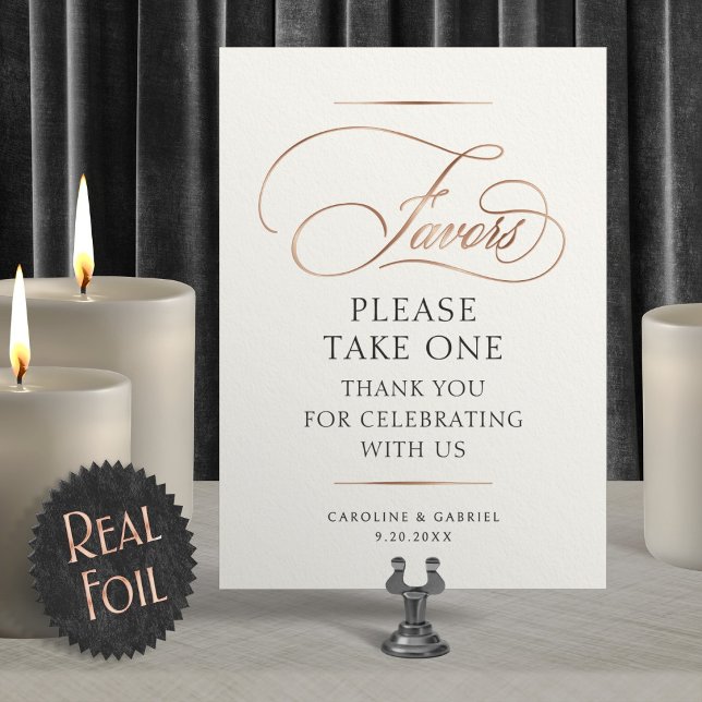 Favours Wedding Foil Table Sign (Creator Uploaded)