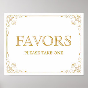 Favours Wedding Sign   Modern Calligraphy