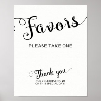 Favours Wedding Sign Please Take One