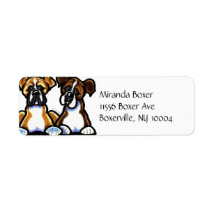 Fawn and Brindle Boxer Simple Return Address Label