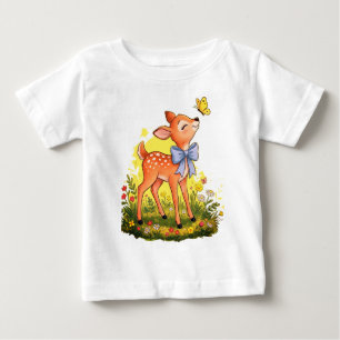 fawn and its butterfly friend baby T-Shirt