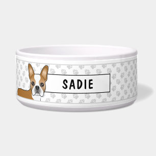 Fawn And White Boston Terrier Cartoon Dog & Name