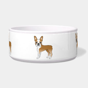 Fawn And White Boston Terrier Dog Illustration