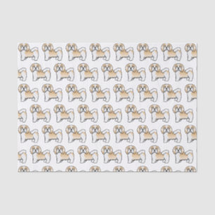 Fawn And White Havanese Cartoon Dog Pattern Tissue Paper