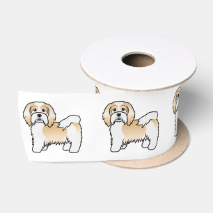 Fawn And White Havanese Cute Cartoon Dog Satin Ribbon