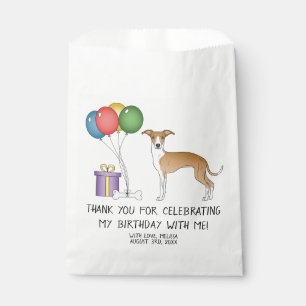 Fawn And White Italian Greyhound Cute Dog Birthday Favour Bag