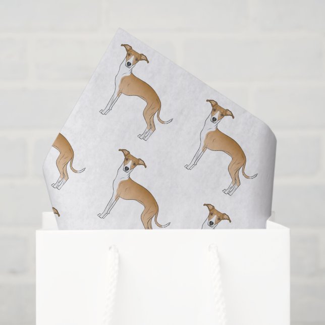Fawn And White Italian Greyhound Cute Dog Pattern Tissue Paper (Gift Bag)
