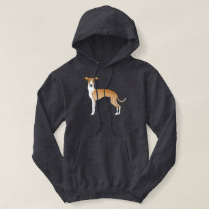 Fawn And White Italian Greyhound Dog Illustration Hoodie