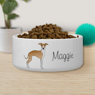 Fawn And White Italian Greyhound With Custom Name
