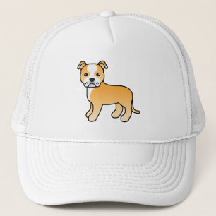 Fawn And White Staffordshire Bull Terrier Dog Trucker Hat
