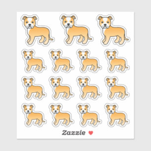 Fawn And White Staffordshire Bull Terrier Dogs