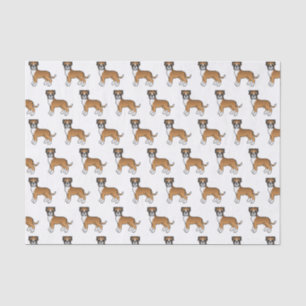 Fawn Boxer Cute Cartoon Dog Pattern Tissue Paper