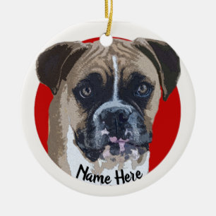 Fawn Boxer Dog Christmas Ornament