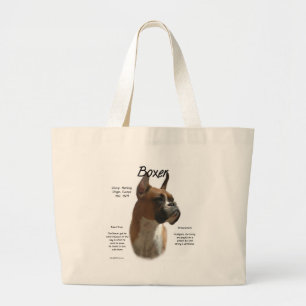 Fawn Boxer History Large Tote Bag