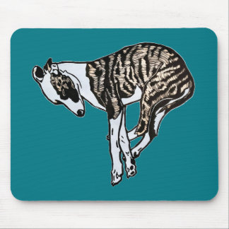 Fawn brindle sleepy Whippet Mouse Pad