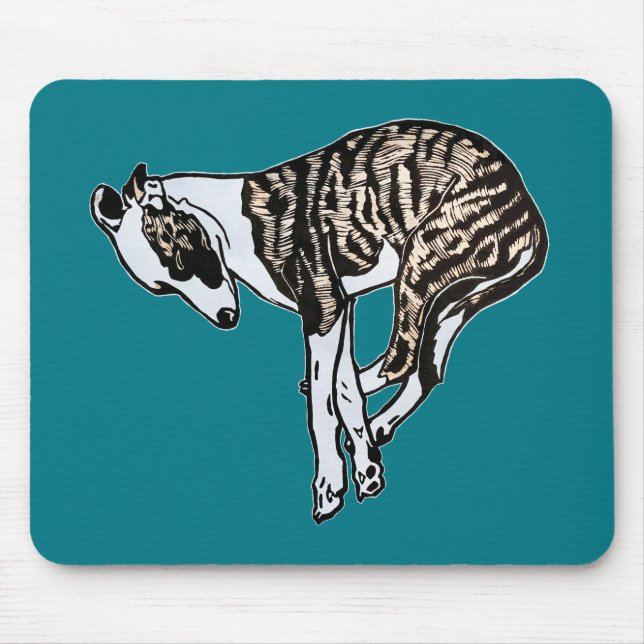 Fawn brindle sleepy Whippet Mouse Pad (Front)