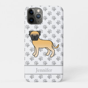 Fawn Bullmastiff Cute Cartoon Dog & Name iPhone 11 Pro Case