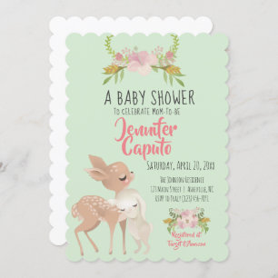 Fawn & Bunny Baby Shower Invitation