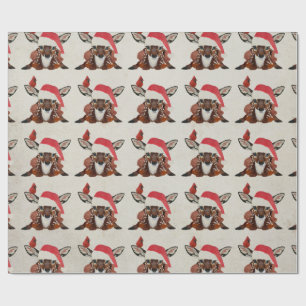 FAWN & CARDINAL CHRISTMAS WRAPPING PAPER