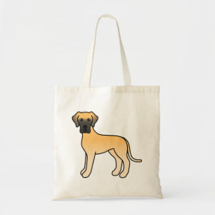 Fawn Cartoon Great Dane Dog Drawing Tote Bag