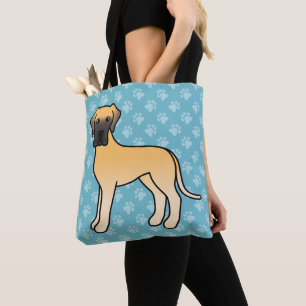 Fawn Coat Colour Great Dane Cartoon Dog Tote Bag
